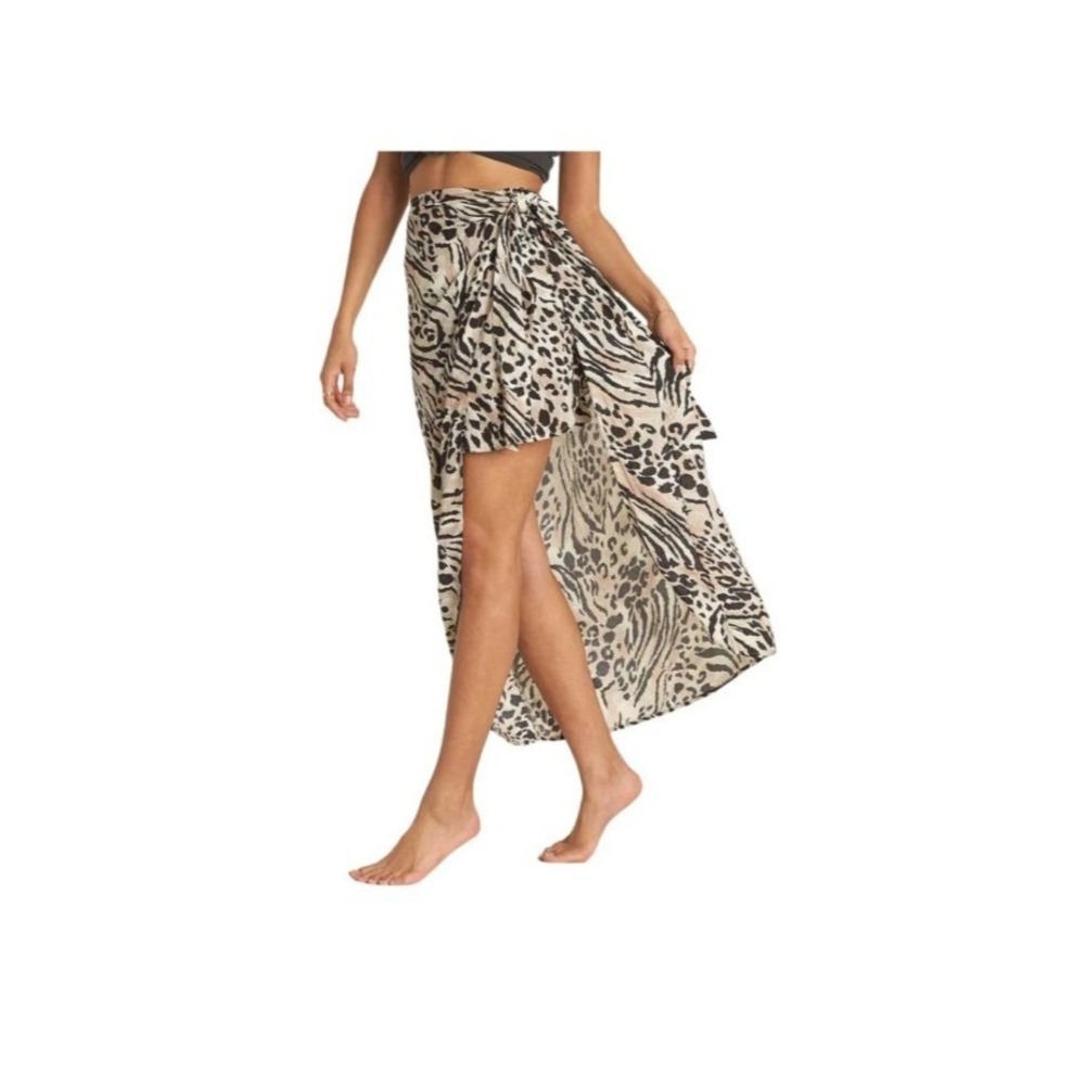 Billabong‎ Sun Safari Maxi Skirt Womens M Animal Print Beach Vacation Festival